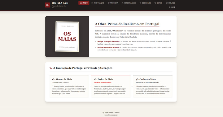 Aplicação Interativa "Os Maias – Preparação para Exame Os Maias