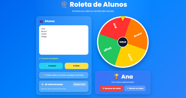 Roleta de Alunos